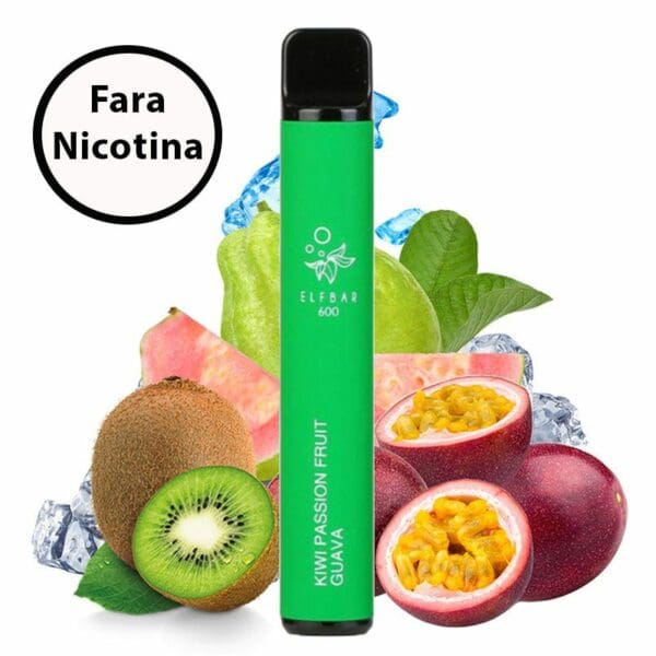 Elf Bar 600 fara nicotina 0% – Kiwi Passionfruit Guava