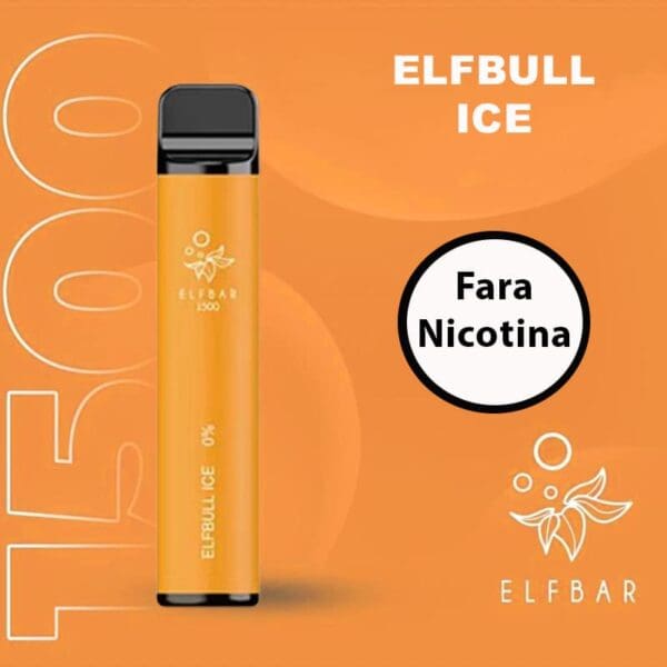 Elf Bar 1500, Elfbull Ice, fara nicotina 0% (0mg), autonomie 1500 PUFF, vape fara nicotina