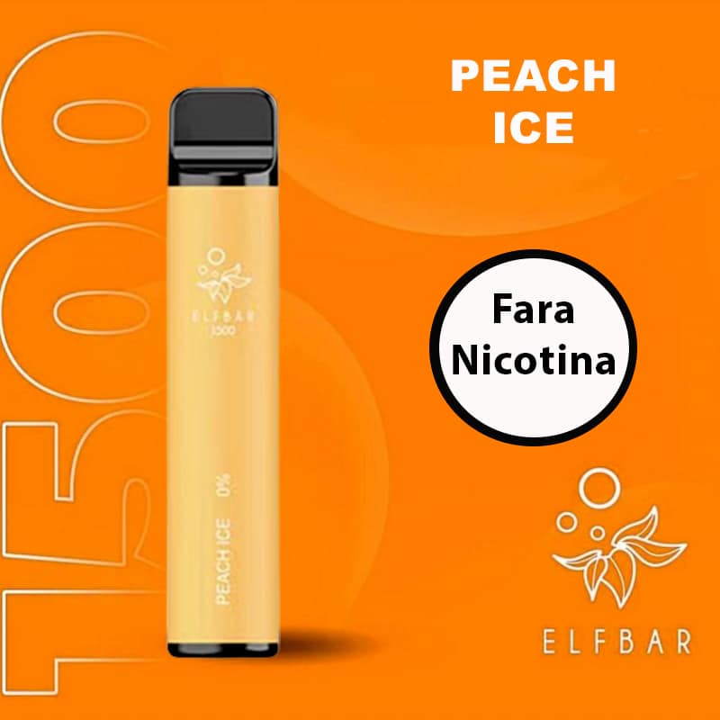 Elf Bar 1500 fara nicotina 0% - Peach Ice