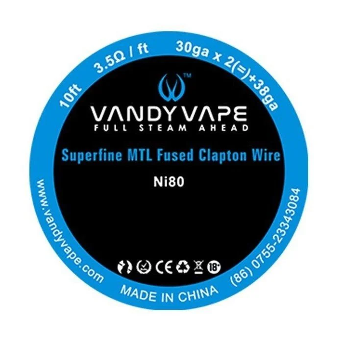 Rola Vandy Vape Superfine MTL Fused Clapton Ni80 30GAx2+38ga