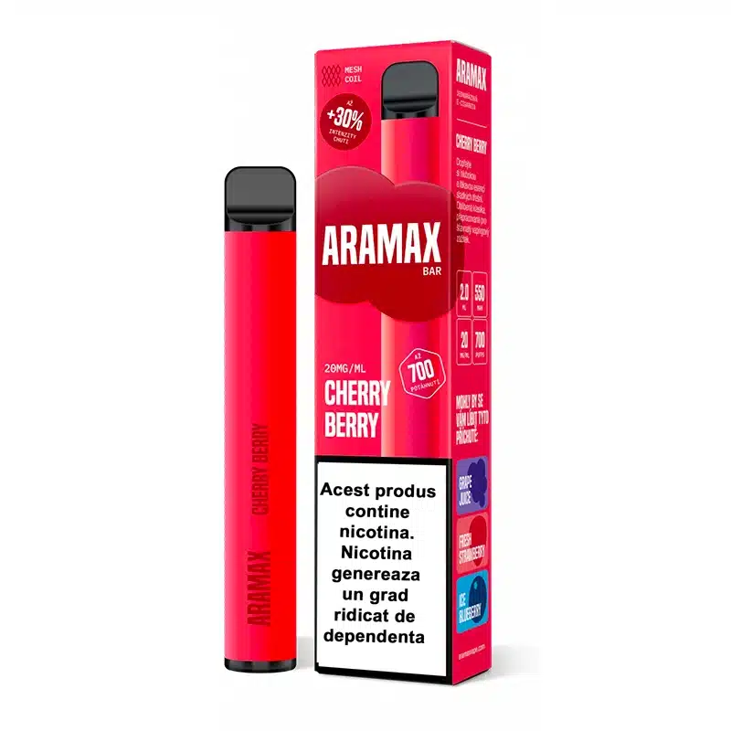 Kit ARAMAX Bar 700 pufuri 20mg - Cherry Berry