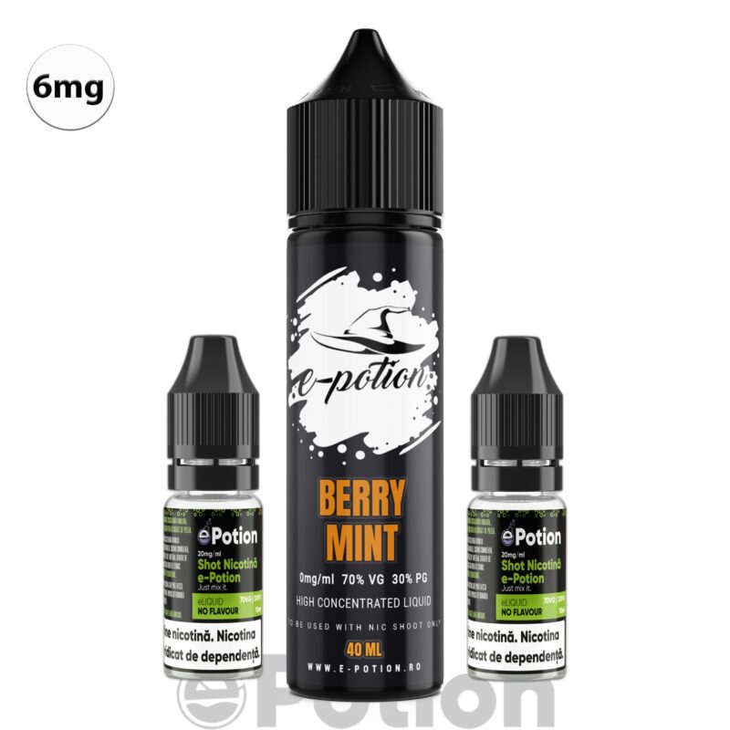 Lichid cu nicotina e-Potion Berry Mint 6mg 60ml