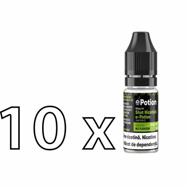 Pachet 10 x Shot Nicotina e-potion 70VG 30PG 20mg 10ml