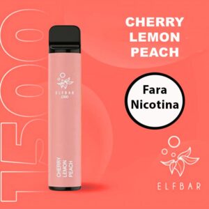 Elf Bar 1500 fara nicotina 0% - Cherry Lemon Peach