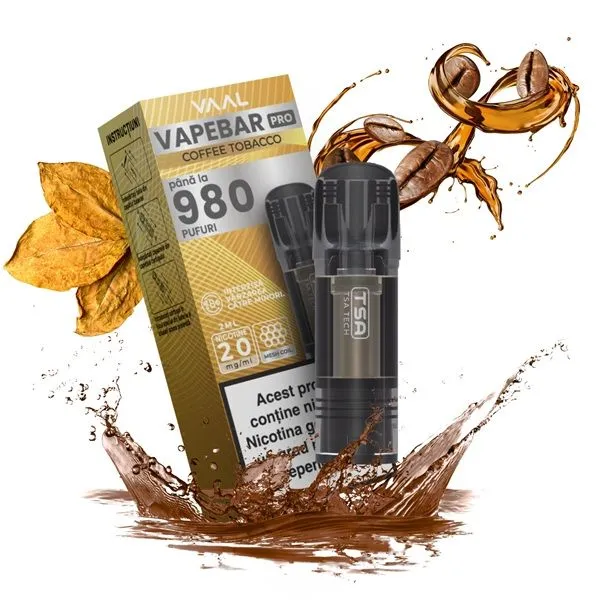 Cartus Vapebar PRO 980 pufuri 20mg - Coffee Tobacco Cartus Vapebar PRO 980 pufuri 20mg - Coffee Tobacco