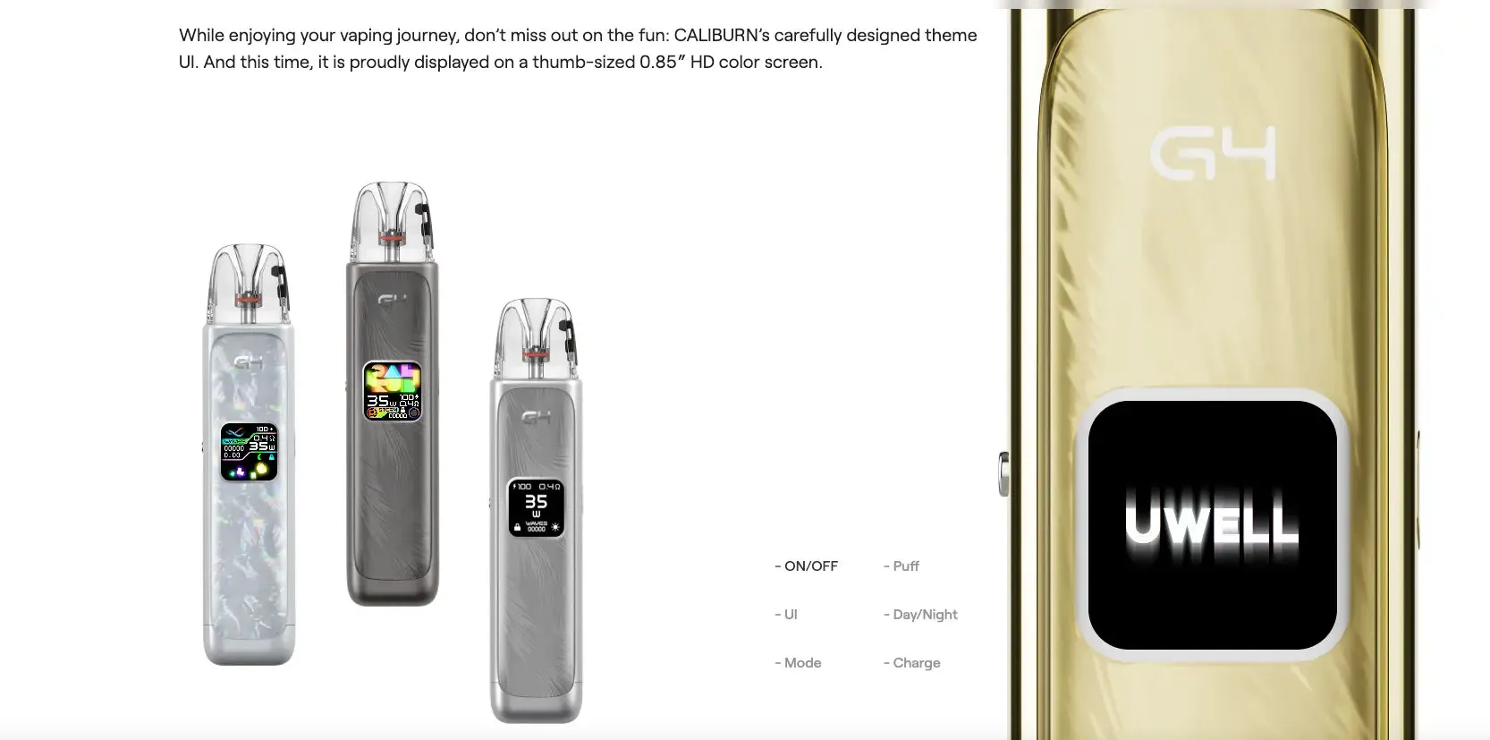 Kit Uwell Caliburn G4 Polar Black