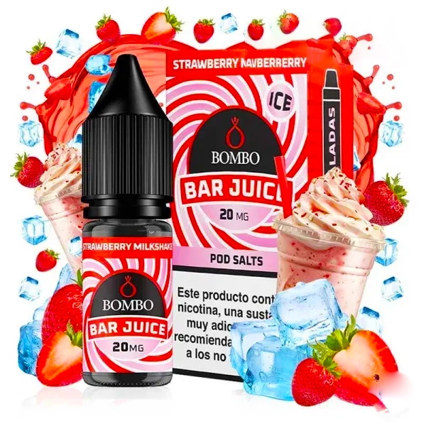 Lichid Bombo Bar Juice Strawberry Milkshake Ice 20mg 10ml Lichid Bombo Bar Juice Strawberry Milkshake Ice 20mg 10ml