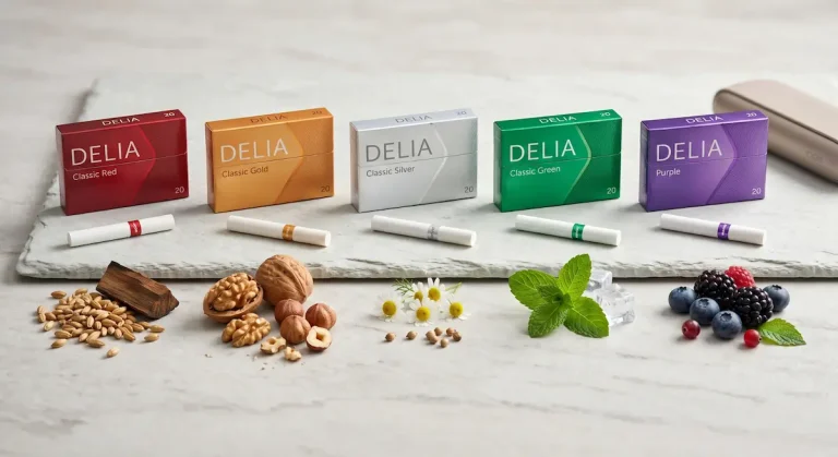 Arome Delia IQOS: Red, Gold, Silver, Green, Purple Comparate