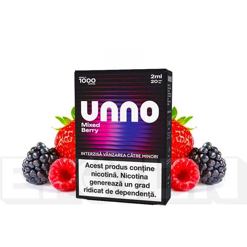 Cartus Unno Blueberry Raspberry 20mg 1000 Pufuri