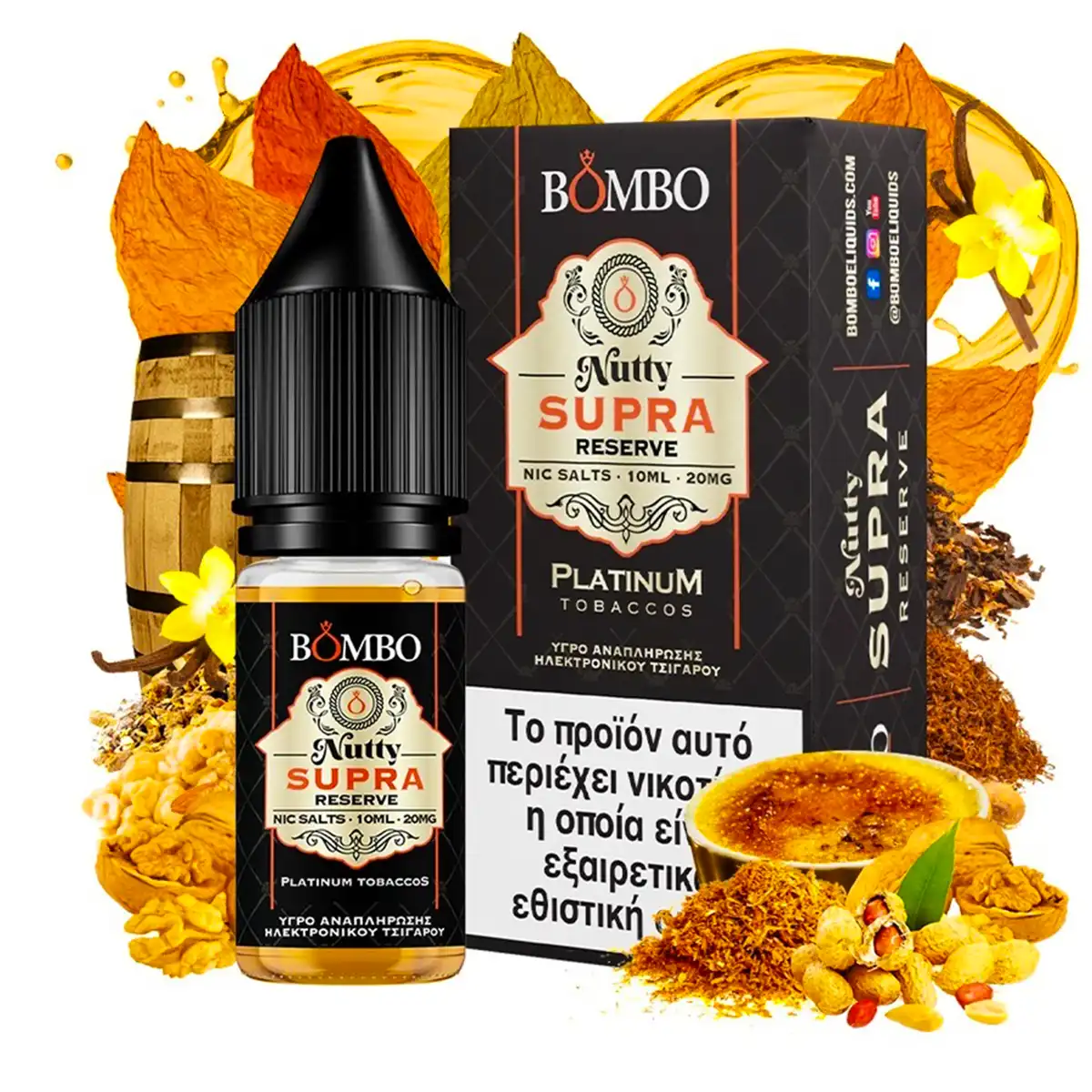 Lichid Bombo Platinum Tobacco Nic Salt Nutty Supra Reserve 20mg 10ml