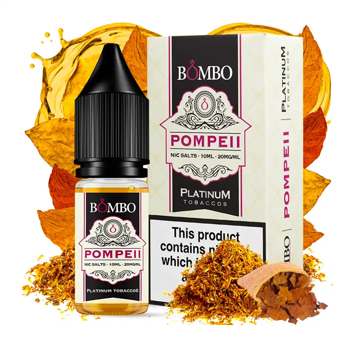 Lichid Bombo Platinum Tobacco Nic Salt Pompeii 20mg 10ml