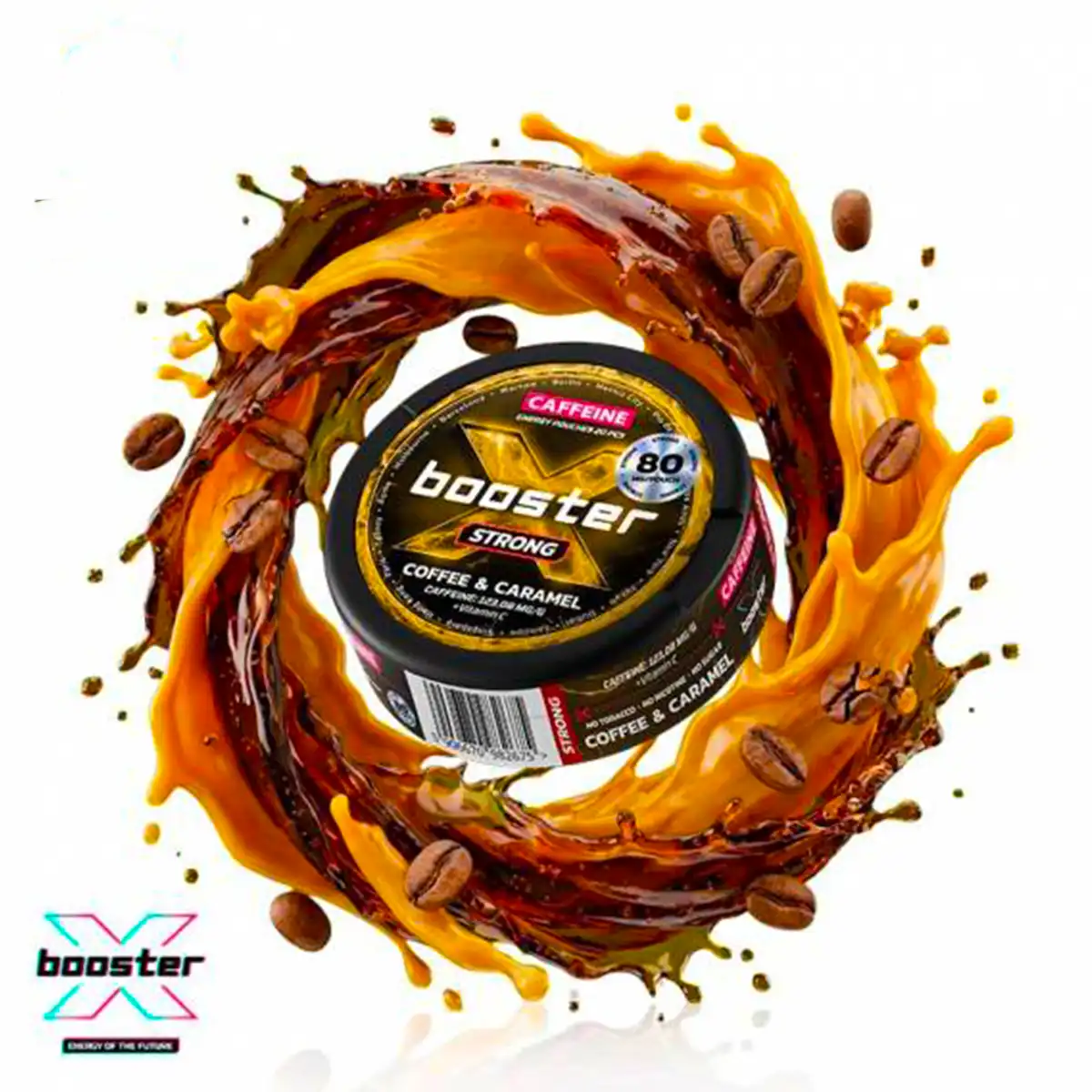 Pliculețele X-Booster cu Cofeină Coffee & Caramel 80mg
