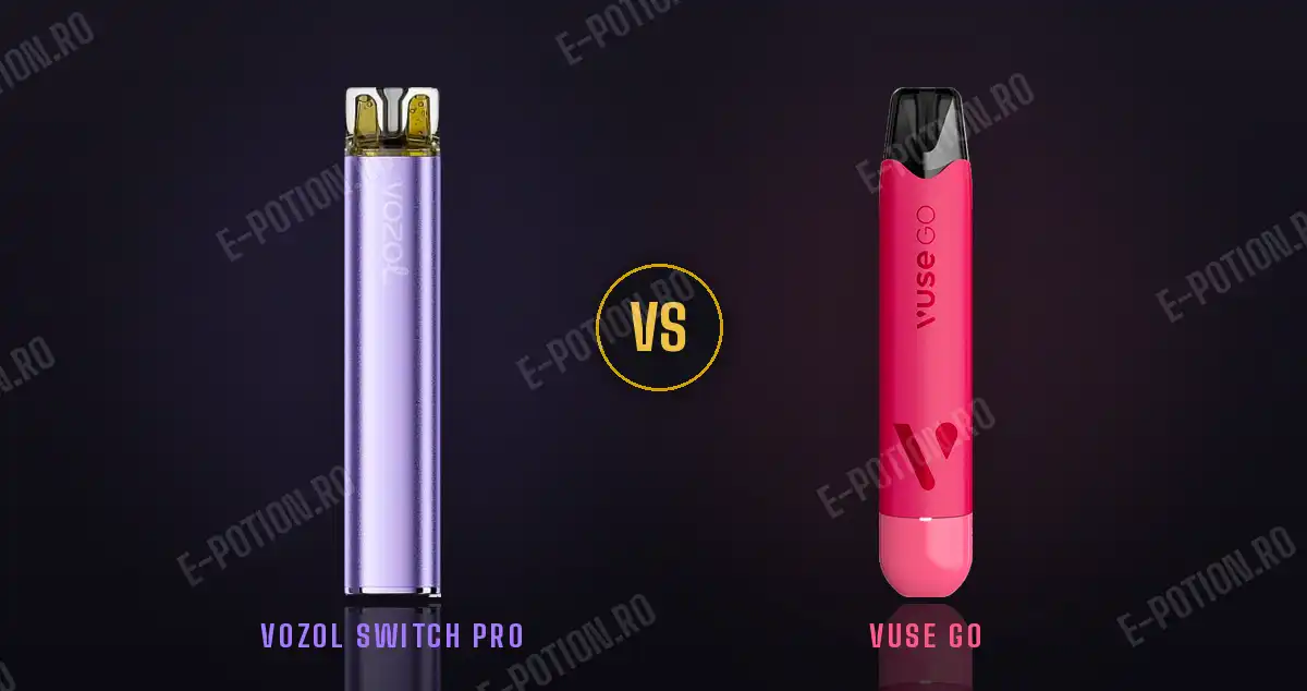 Vozol vs Vuse: Care E Mai Bun? Comparație Reală de pe e-potion.ro Comparație VOZOL Switch Pro vs Vuse — pufuri per pod, arome, nicotină, senzație — e-Potion Sibiu