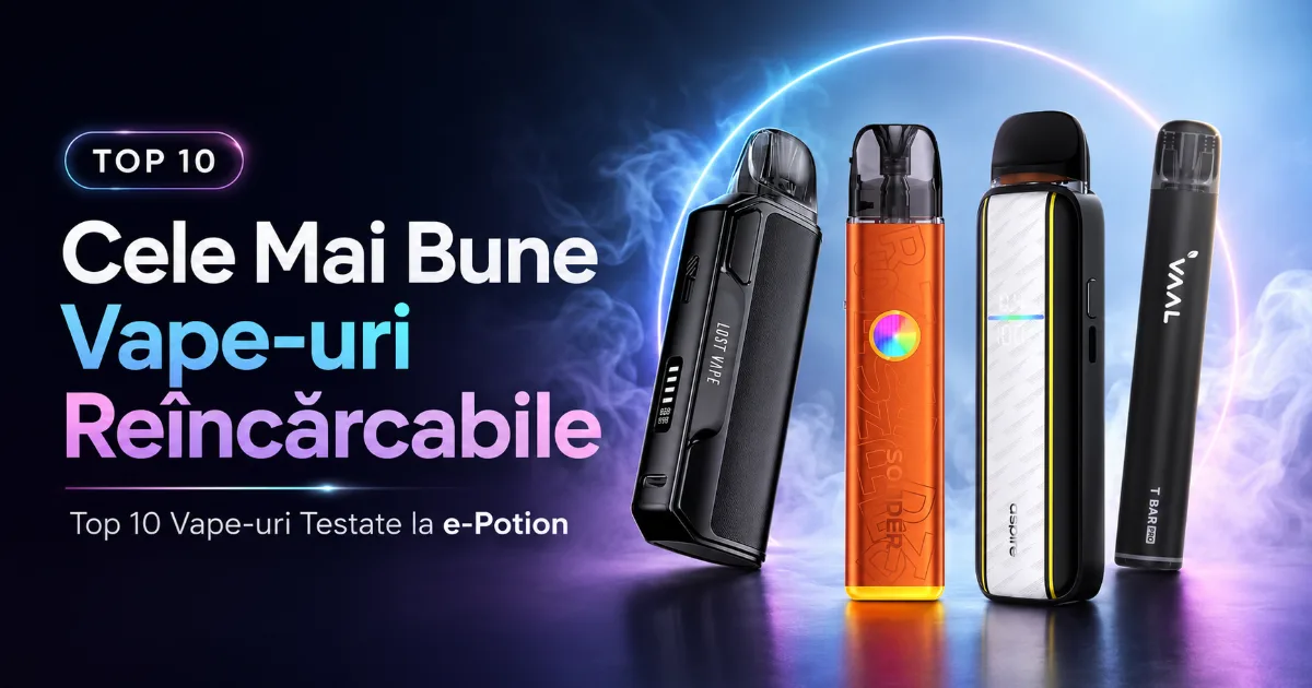 Cele Mai Bune Vape-uri Reîncărcabile - Top 10 Vape-uri la e-Potion