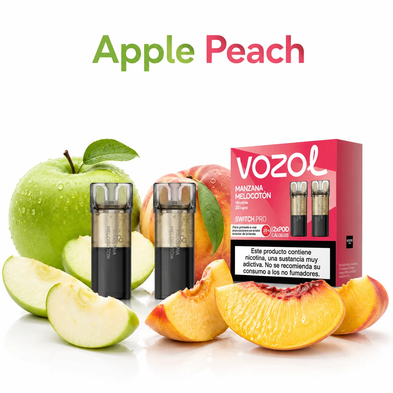 Set 2 Capsule Vozol Switch Pro 700 Apple Peach 20mg 2ml (Manzana Melocotón)