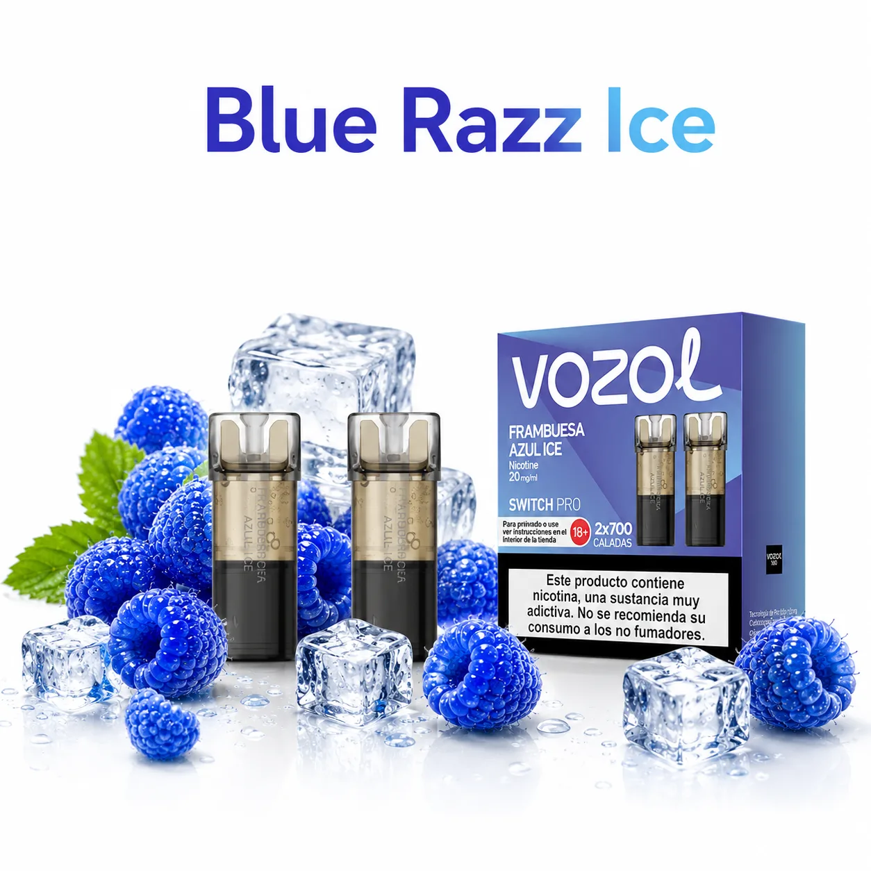 Set 2 Capsule Vozol Switch Pro 700 Blue Razz Ice 20mg 2ml (Frambuesa Azul Ice)