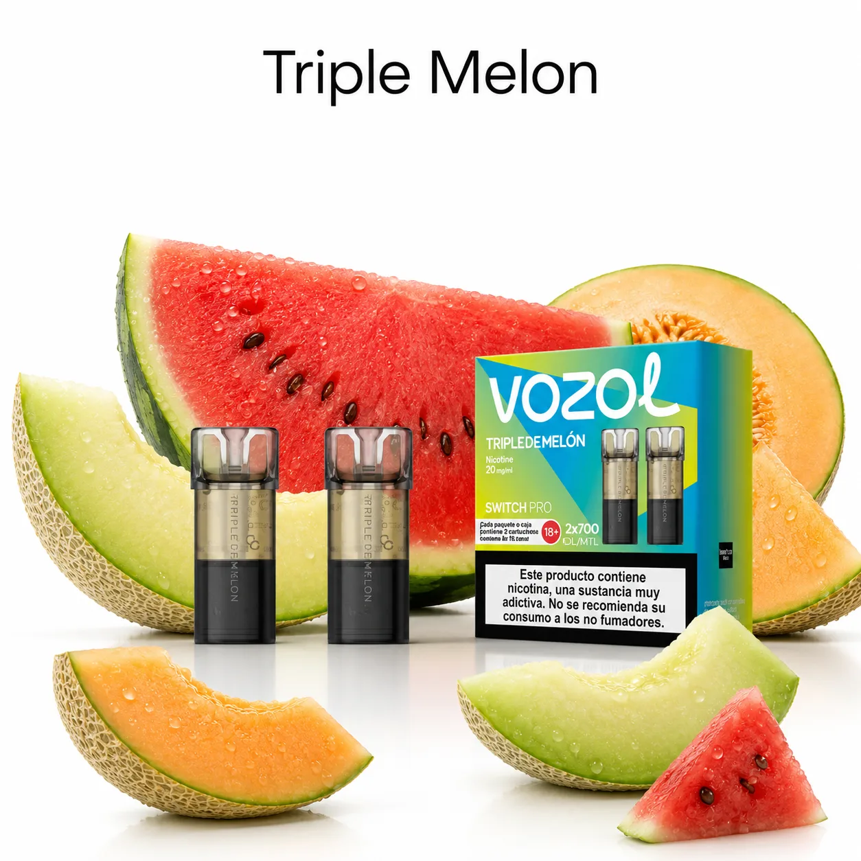 Set 2 Capsule Vozol Switch Pro 700 Triple Melon 20mg 2ml (Triple de Melón)