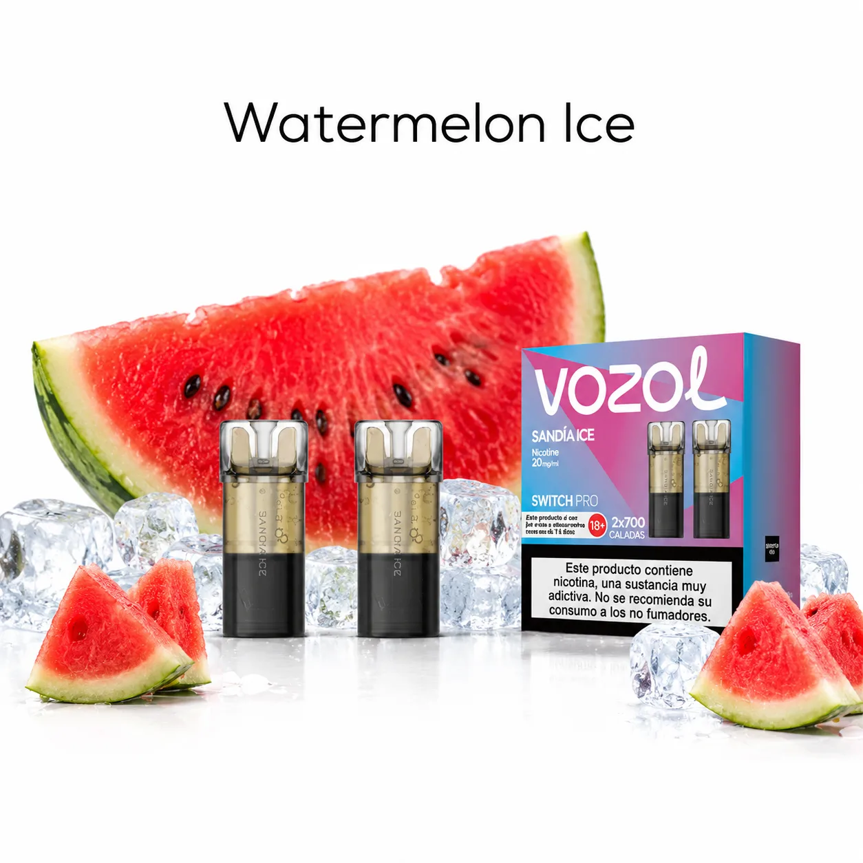 Set 2 Capsule Vozol Switch Pro 700 Watermelon Ice 20mg 2ml (Sandía Ice)