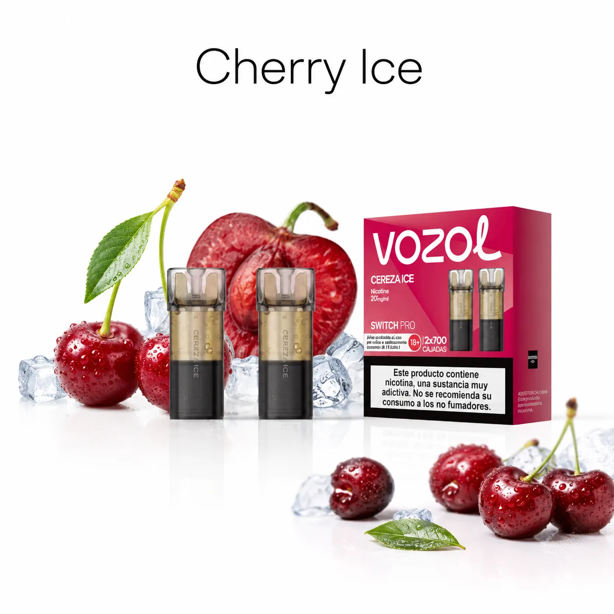 Set 2 Capsule Vozol Switch Pro 700 Cherry Ice 20mg 2ml (Cereza Ice)