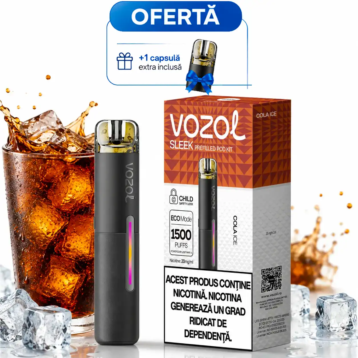 Kit VOZOL Sleek Cola Ice 600mAh 2% 2ml