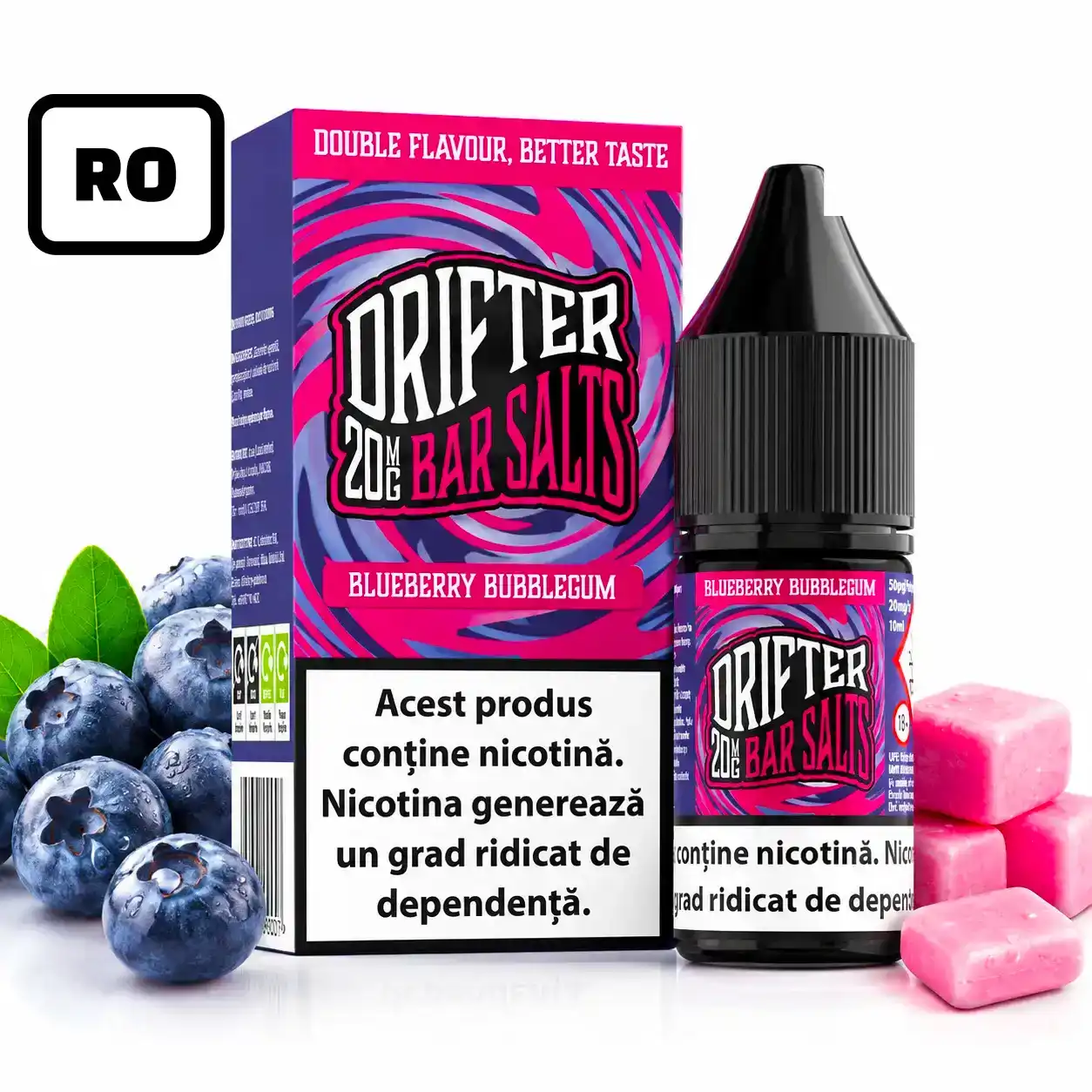 Lichid Drifter Bar Salt Blueberry Bubblegum 20mg 10ml RO