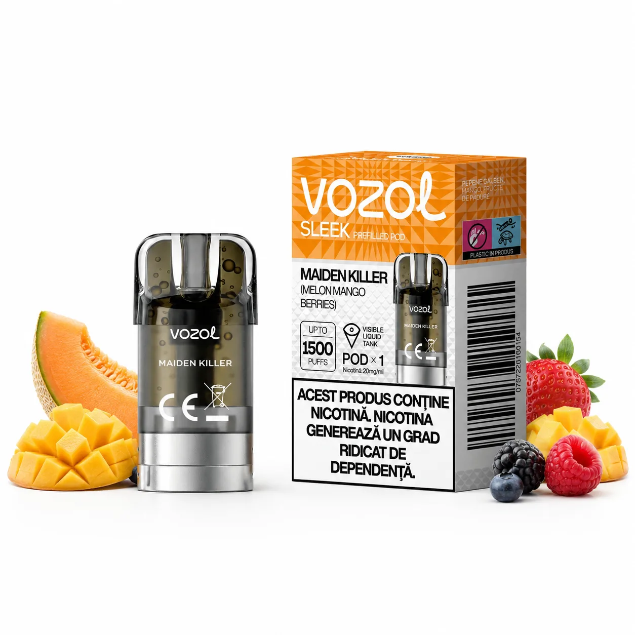 Capsula Vozol Sleek 1500 pufuri Maiden Killer 2% 2ml