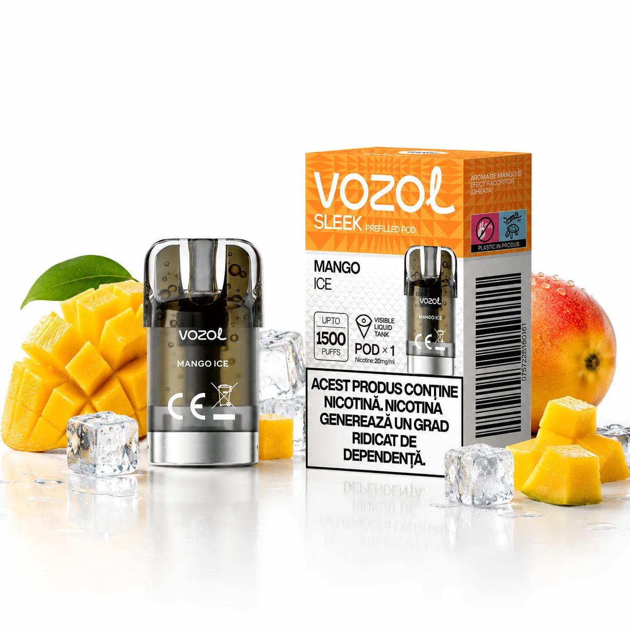Capsula Vozol Sleek 1500 pufuri Mango Ice 2% 2ml