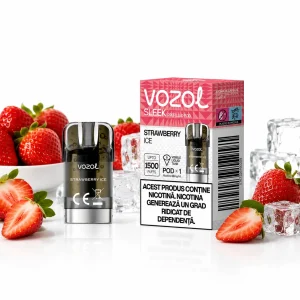Capsula Vozol Sleek 1500 pufuri Strawberry Ice 2% 2ml
